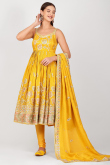 Noor-e-Zar Mustard Yellow Anarkali Ensemble