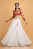White Traditional Georgette Lehenga for Wedding & Party