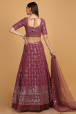 Lehenga in Mauve Mauve Georgette for Party Wear with Thread Work