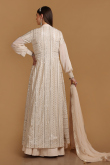 Cream Beige A Line Wedding Wear Lehenga in Satin