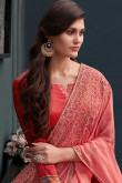 Lovely Apple Red Crepe Churidar Suit With Resham Work