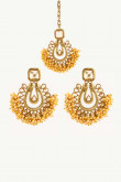 Indian Earrings With A Dense Floral Design Of Pearls
