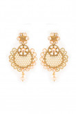Artificial Indian Ethnic Golden Earrings with studded crystals
