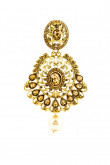 Oval shaped Indian earrings with Crystals and Pearls embellishment