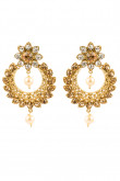Floral headed Golden Indian earrings