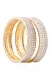 Gold Plated Ethnic Indian Bangle with Shimmering Crystal