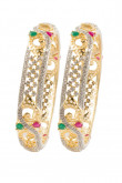 Traditional two toned colored Bangle with crystal embellishment