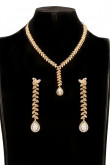 Ethnic Indian necklace set with studded crystals