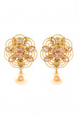 Luxe Gold Plated Dangler earrings with hanging Pearl