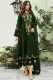 Eid Special Dark Green Georgette Embroidered Trouser Suit