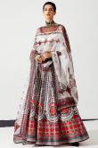 A Line Printed Chinnon Lehenga In Off White