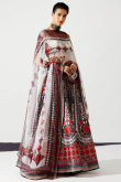 A Line Printed Chinnon Lehenga In Off White