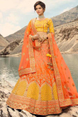 Amber Orange Silk Lehenga with Silk Choli