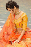 Amber Orange Silk Lehenga with Silk Choli