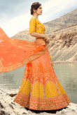 Amber Orange Silk Lehenga with Silk Choli