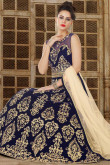Resham Embroidered Silk Blue Color Anarkali Suit