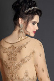 Attractive Net Anarkali Suit In Beige Color