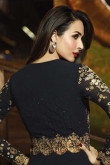 Resham Embroidered Georgette Black Anarkali Gown