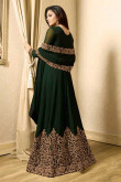 Gorgeous Green Eid Georgette Anarkali Suit With Dori Work