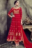 Luxurious Red Georgette Anarkali Suit With Resham Work