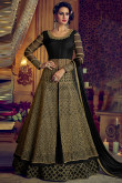 Black Silk Anarkali Suit With Resham Work