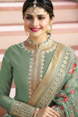 Lovely Silk Anarkali Suit In Tea Green Color