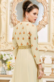 Elegant Cream Georgette Anarkali Suit With Resham Work