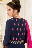 Resham Embroidered Georgette Blue Anarkali Suit