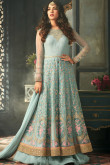 Lovely Net Anarkali Suit in Powder Blue Color 