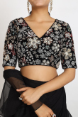 Beautiful Black Organza Ruffle Style Saree