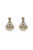 Gold Pearl Dangle Earrings with Gold-Plated Finish