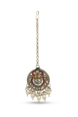 Pearl Drop Choker Set with Multicolor Tikka & Earrings