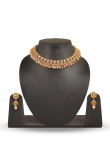 Kundan Gold Plated Choker Necklace Set with Multicolor Bead Fringe & Dome Jhumkas