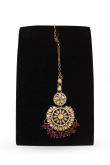 Deep Red Stone Necklace And Earrings Jewellery Set