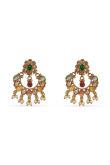 Polki Choker Set with Multicolor Stones & Chandbali Tikka