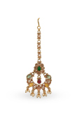Polki Choker Set with Multicolor Stones & Chandbali Tikka