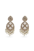 Gold-Plated Beaded Dangle Earrings with Chic Finish