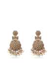 Light Pink Gold Plated Earrings with Beads and Pearls