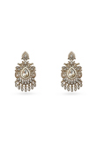 Gold-Plated Kundan Work Earrings with Intricate Detailing