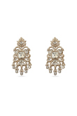 Gold Kundan Work Earrings with Elegant Gold-Plated Finish