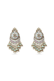 Seafoam Green Gold-Plated Beaded Dangle Earrings