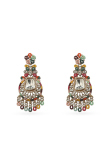 Alloy Earrings in Multi Color with Pearl & Kundan Detailing