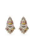 Multi Color Gold-Plated Beaded Dangle Earrings