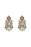 Multi Color Gold-Plated Pearl Dangle Earrings