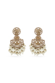 Gold Beaded Dangle Earrings with Premium Gold-Plated Finish