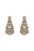Gold Kundan Work Earrings with Luxurious Gold-Plated Design
