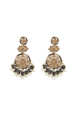 Black Gold Plated Beads Dangle Earrings