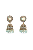 Mint Blue Gold Plated Meenakari Earrings