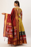 Art Silk Printed Trombone Yellow Flared Lehenga 