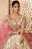 Art Silk White Resham Thread A Line Lehenga 